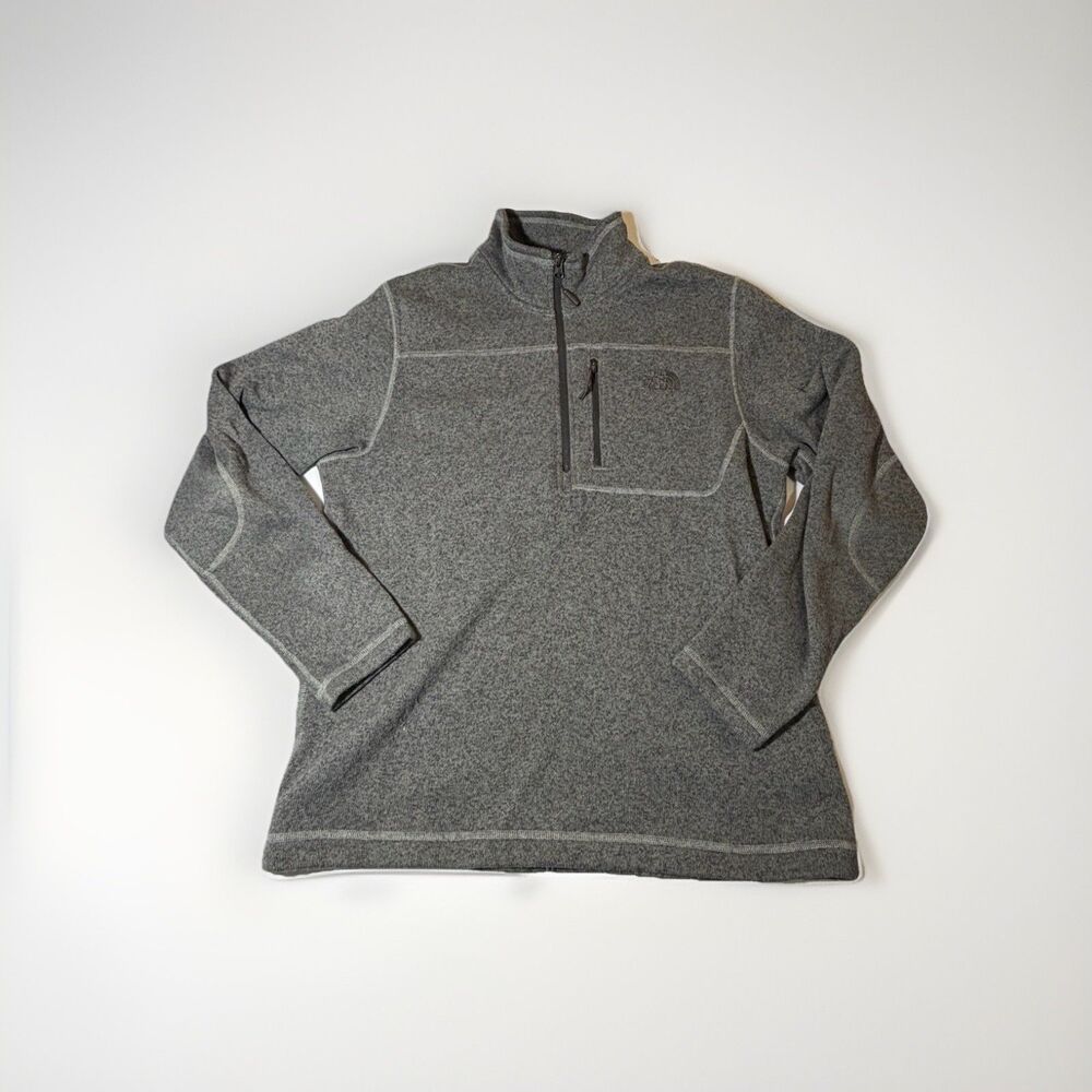 The North Face Men’s Large Gray Quarter Zip Sweater Fleece Pullover